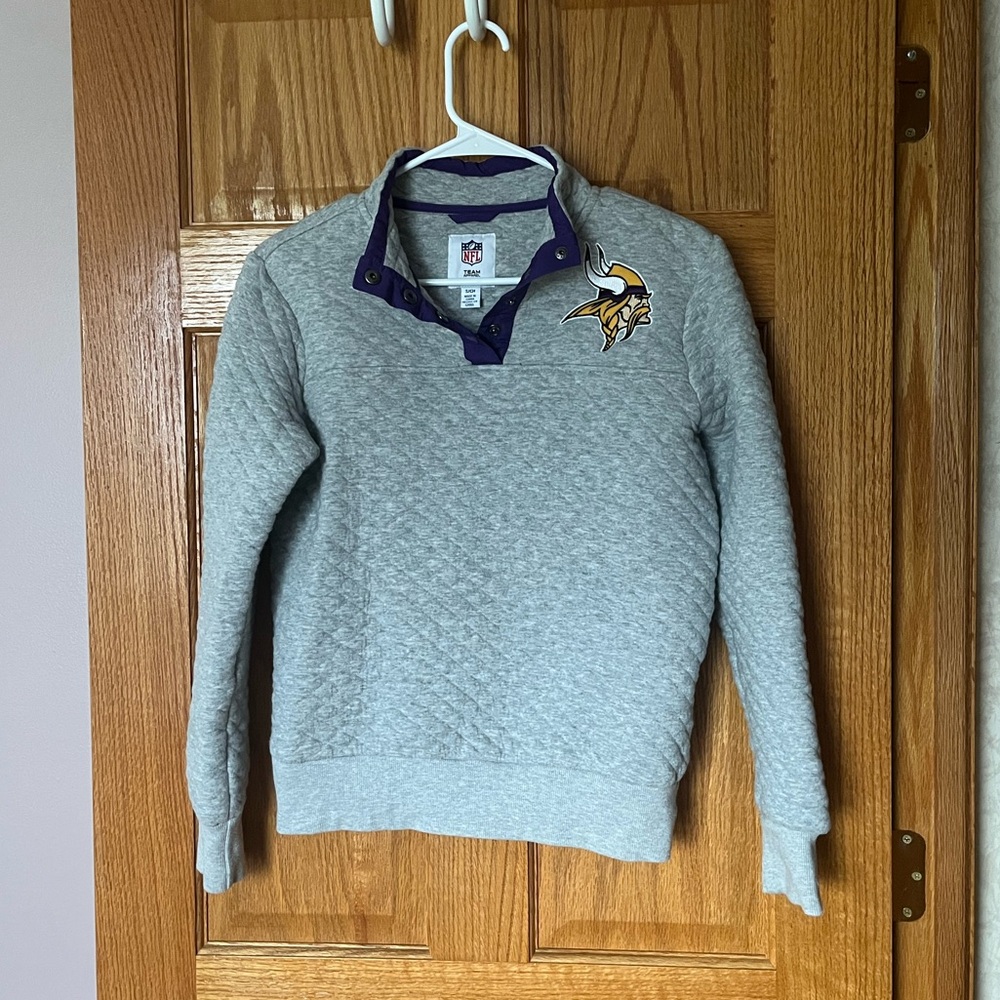 Minnesota Vikings 1/4 Snap Quilted Sweater